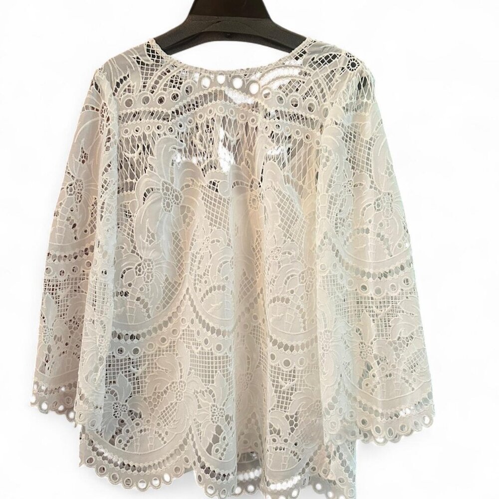NWT Lilly Pulitzer Oaklynn Tunic in Resort White (Palms in Paradise Lace)
